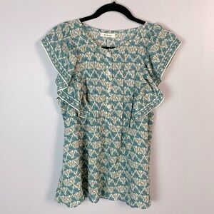 Max Studio Teal and White Blouse